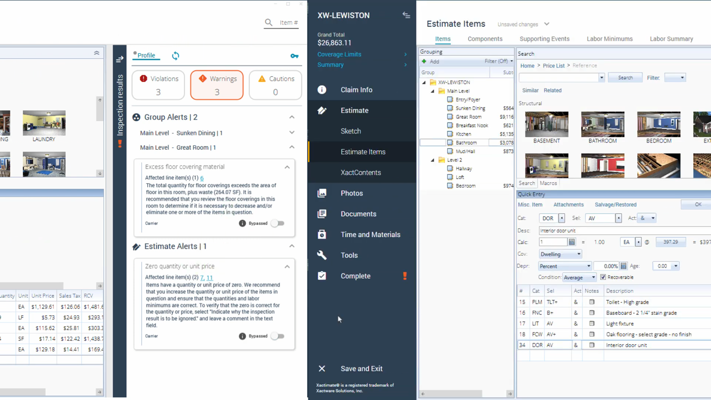 Group and estimate-level alerts over an estimate